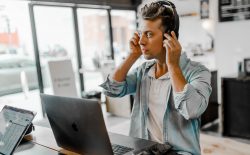 man with headphones