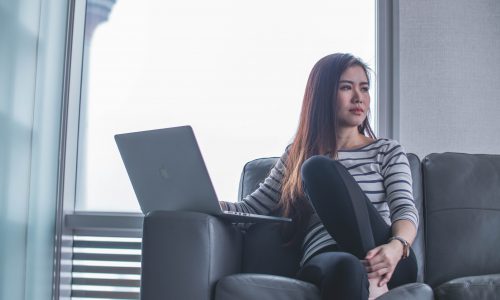 woman with laptop