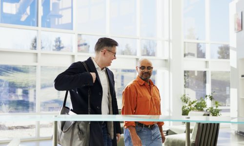 two men walking